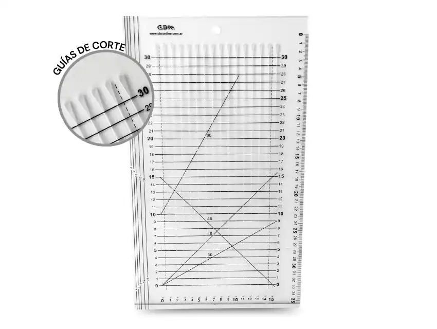 BASE C/GUIA DE CORTE 2356 PATCHWORK CBX 38CM X 23CM X UN  2654.2356