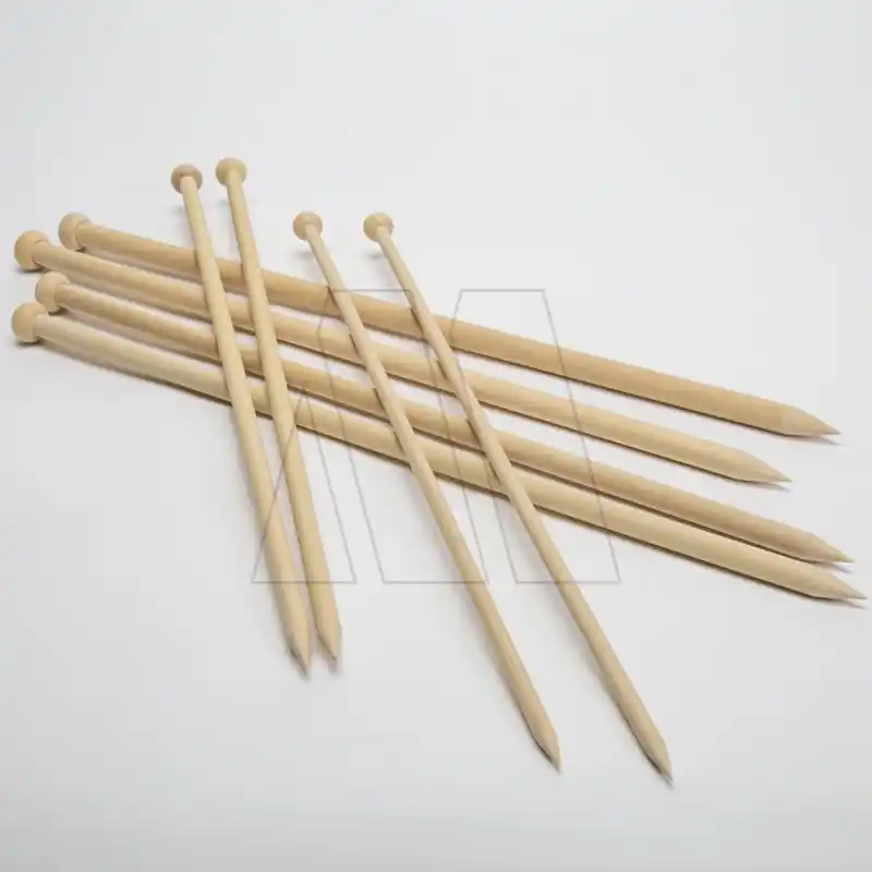 AGUJAS DE TEJER DE MADERA PULIDA Nº12 X 6 PARES