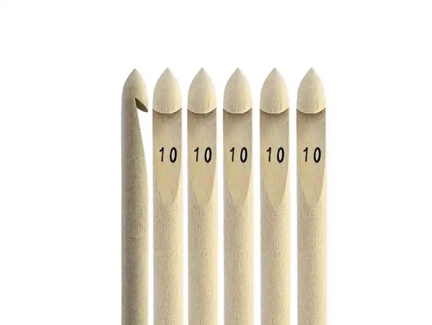 AGUJA CROCHET MADERA Nº10 X 6UN