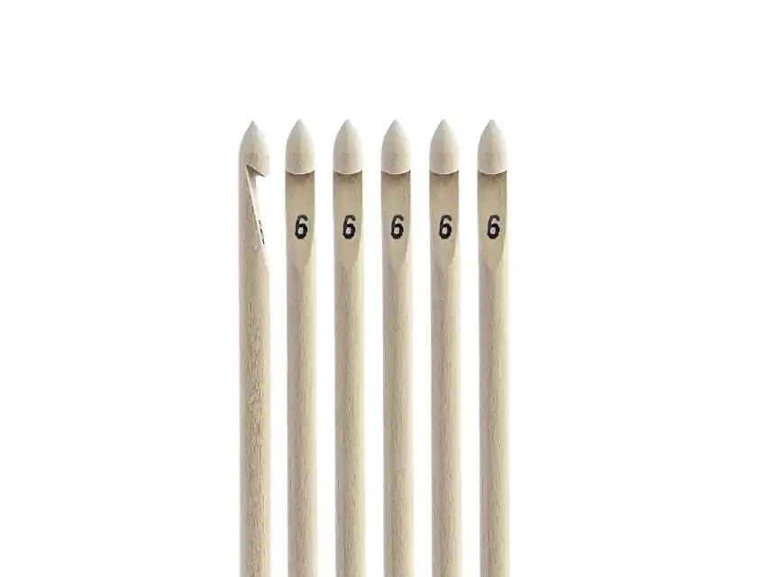 AGUJA CROCHET MADERA Nº6 X 6UN