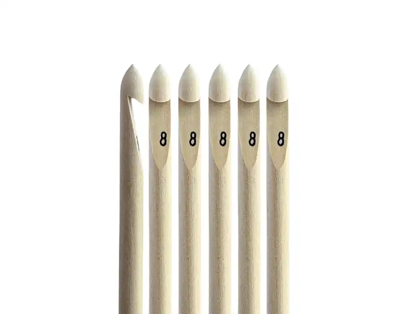 AGUJA CROCHET MADERA Nº8 X 6UN