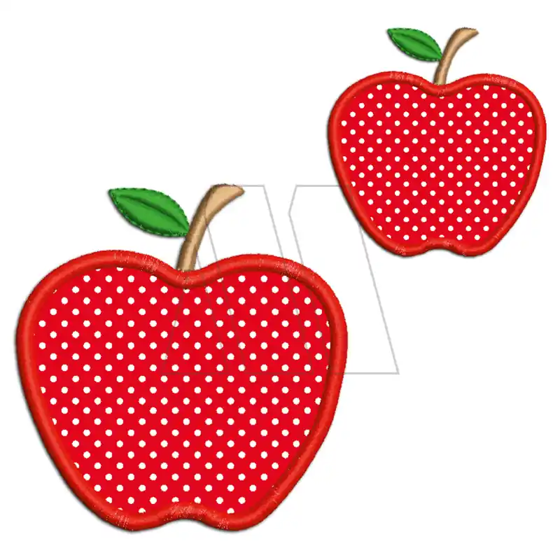 APLIQUE BORDADO MANZANA C/LUNARES X 6UN