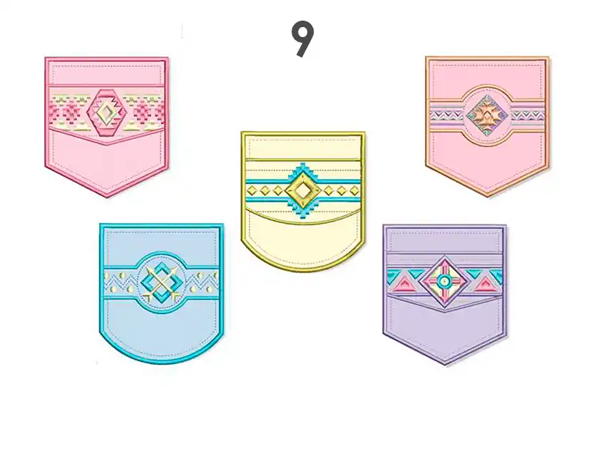 APLIQUE BORDADO TERMOAD BOLSILLO C/GUARDA X 4UN