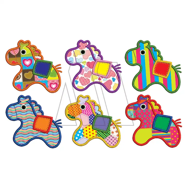 APLIQUE BORDADO CABALLITO COLLAGE GRANDE X 2UN