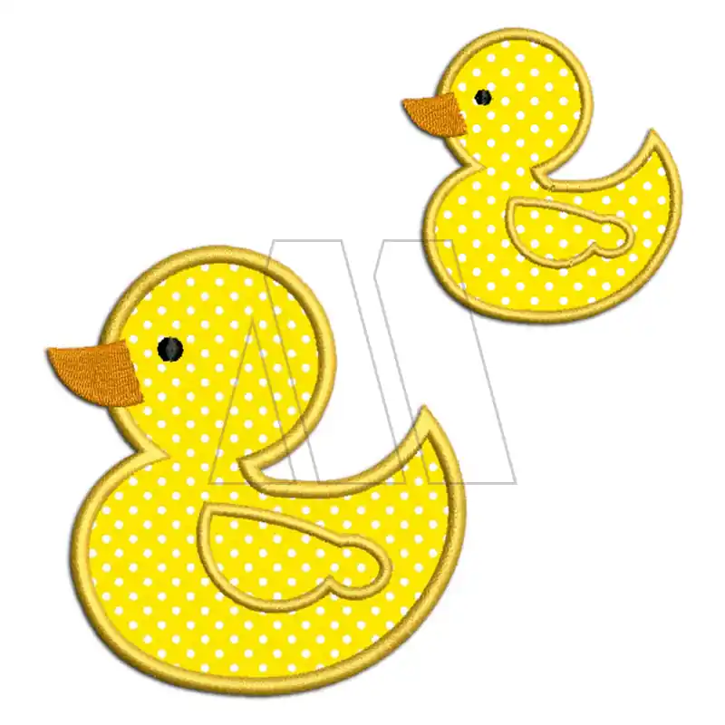 APLIQUE BORDADO TERMOAD PATITOS LUNARES CHICOS X 6UN