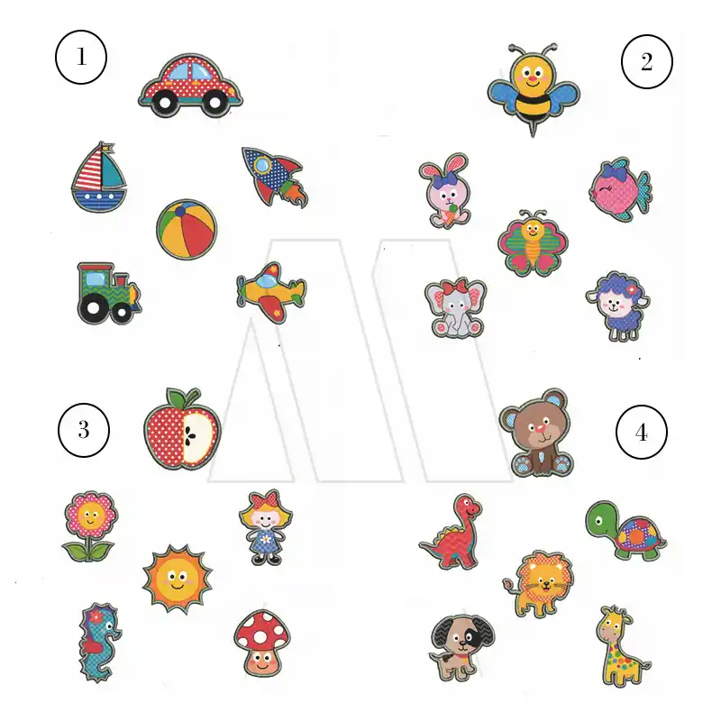 APLIQUE BORDADO TERMOAD CONSIGNA JARDIN NIÑOS X 12UN