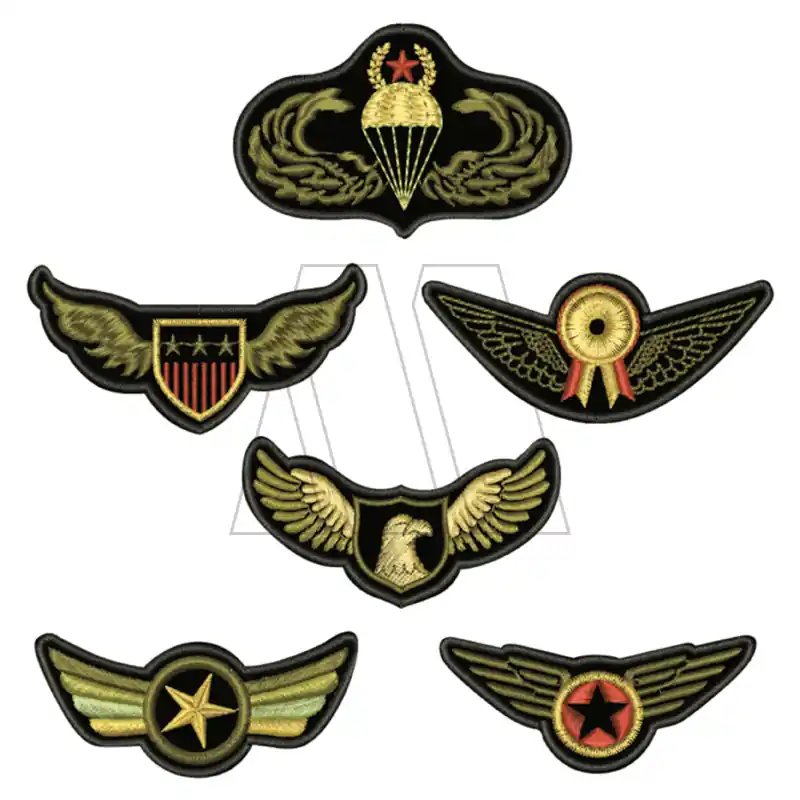 APLIQUE BORDADO ALAS MILITARES X 6UN