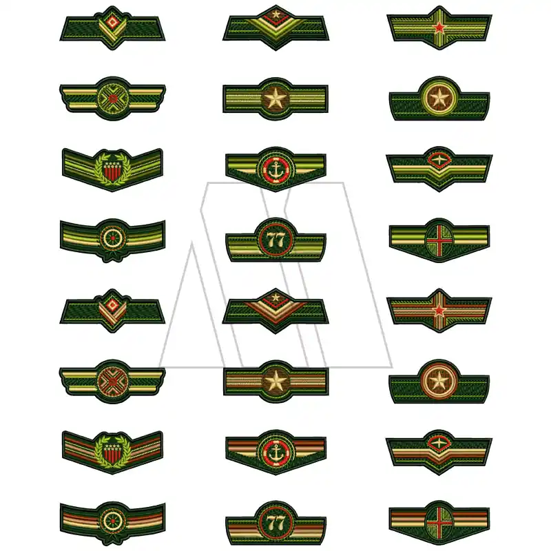 APLIQUE BORDADO TERMOAD INSIGNIA MILITAR X 6UN