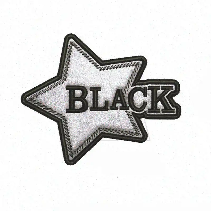 APLIQUE BORDADO TERMOAD BLACK ESTRELLA PLATEADA X 2UN