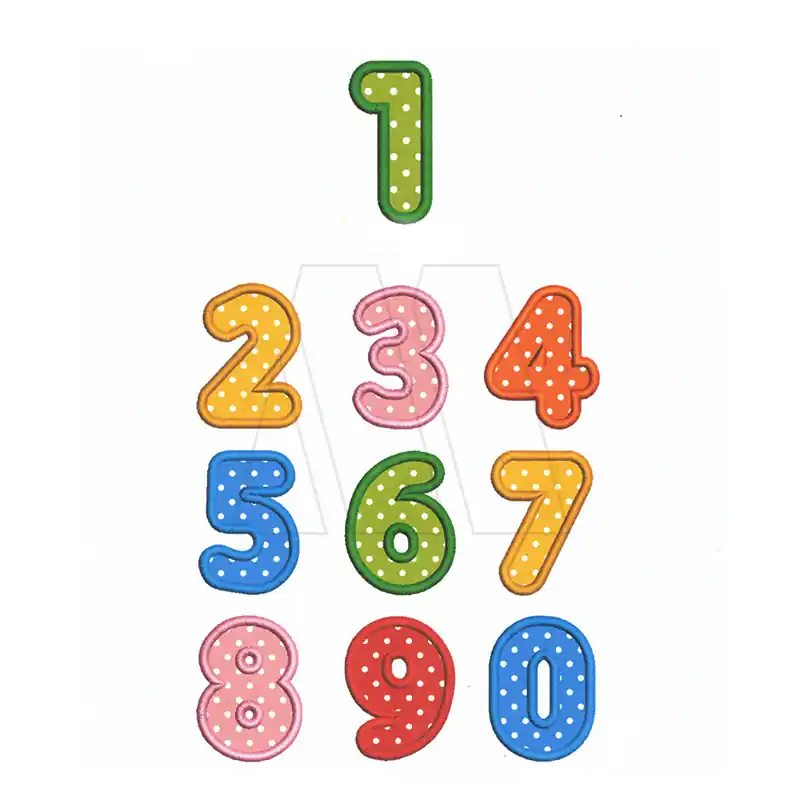 APLIQUE BORDADO TERMOAD NUMEROS LUNARES X10UN