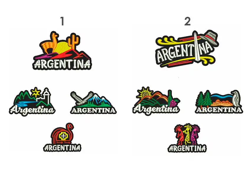 APLIQUE BORDADO TERMOAD PAISAJE ARGENTINA X 4UN