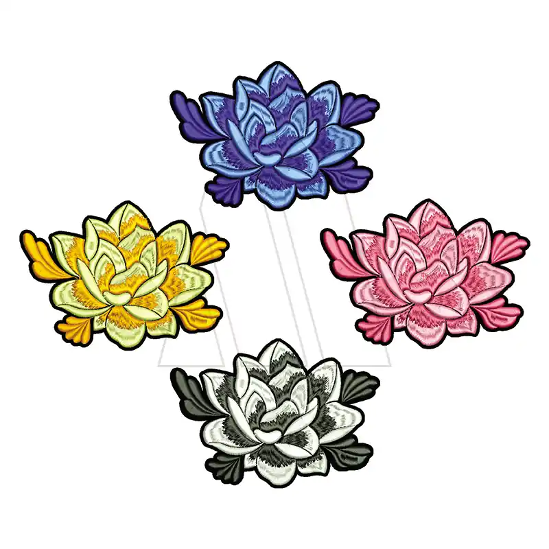 APLIQUE BORDADO TERMOAD FLOR DE LOTO DEGRADE X 4UN