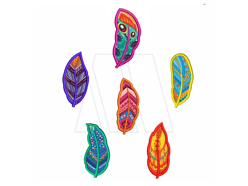 APLIQUE BORDADO TERMOAD PLUMAS X 6UN 2428