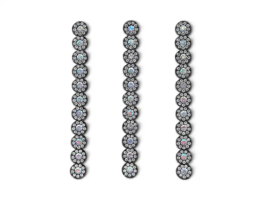 APLIQUES STRASS CIRCULOS 1CM X 10,5CM X 12UN 7211.M4