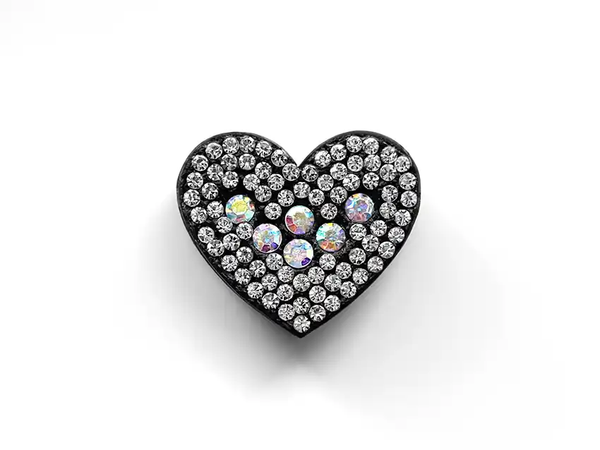 APLIQUES STRASS CORAZON 3CM X 12UN 7211.M5