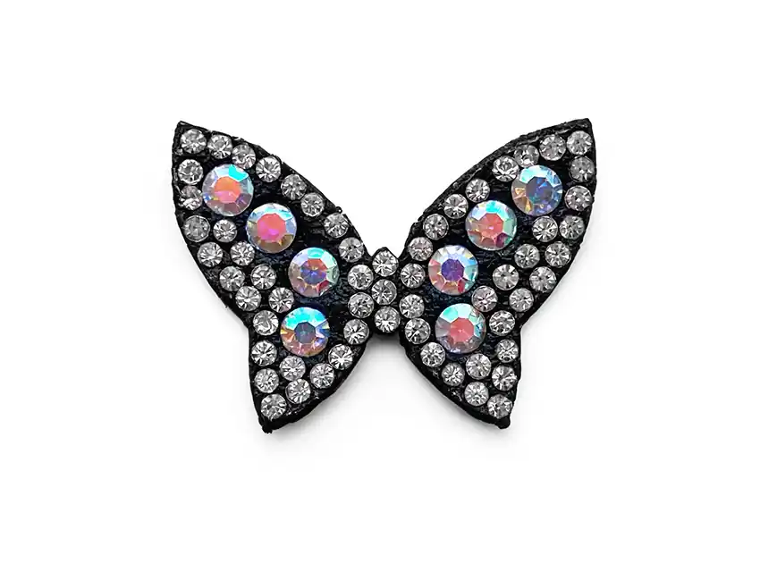 APLIQUES STRASS MARIPOSA 2,5CM X 3,5CM X 12UN 7211.M7