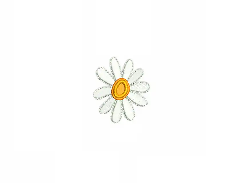 APLIQUE BORDADO TERMOAD MARGARITA BLANCA CHICO 4CM X 3,5CM X 12UN 7215.1