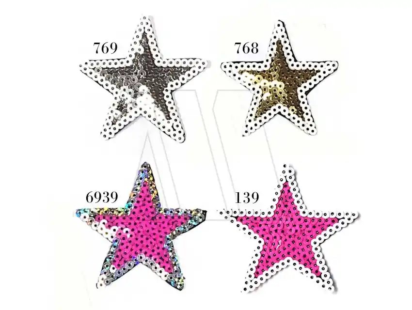 APLIQUE TERMOAD CON LENTEJUELAS ESTRELLA X 6UN 8120