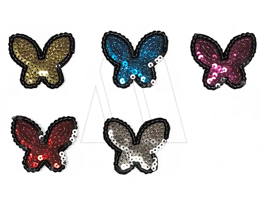 APLIQUE TERMOAD CON LENTEJUELAS MARIPOSA X 6UN 8124