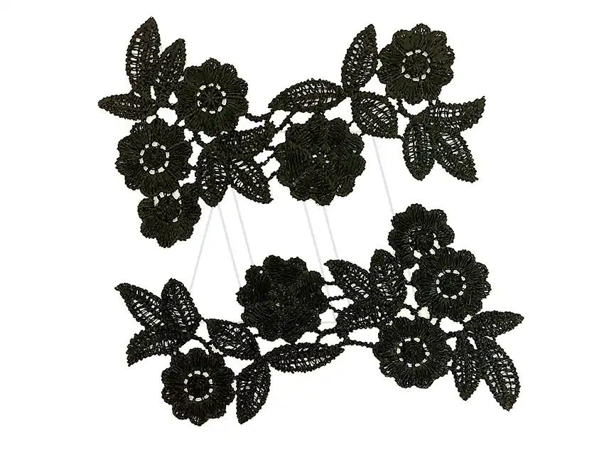APLIQUE GUIPURE FLORES 14CM X 7CM X 2UN 9151