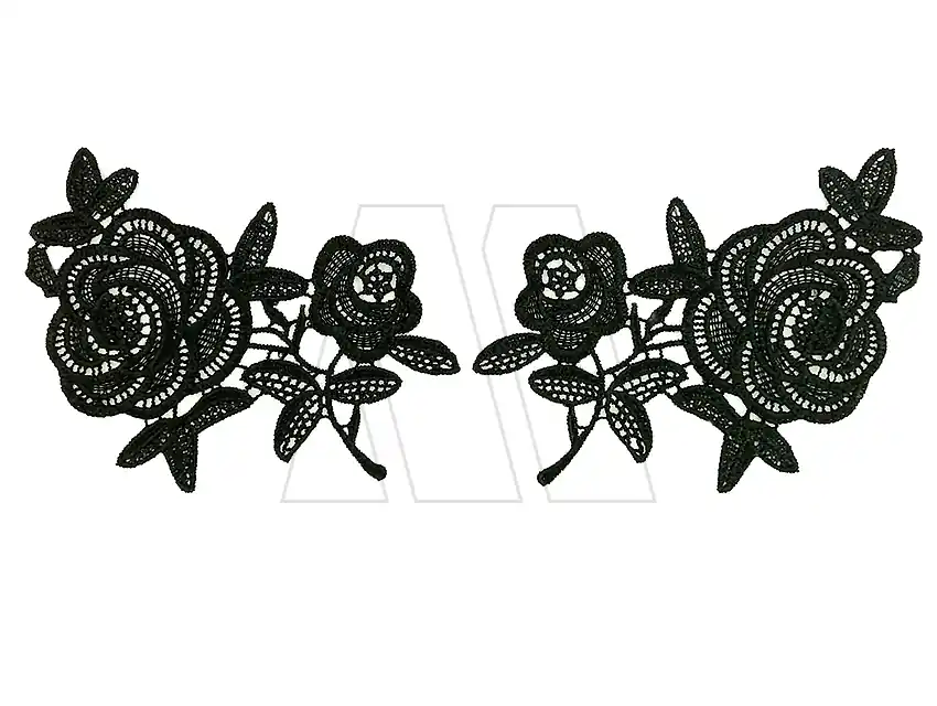 APLIQUE GUIPURE FLORES 15CM X 9CM X 2UN  9155