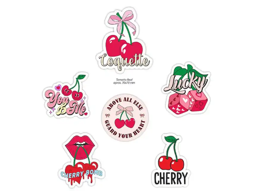 APLIQUE ESTAMPADO TERMOAD CEREZAS COQUETTE  X 12UN