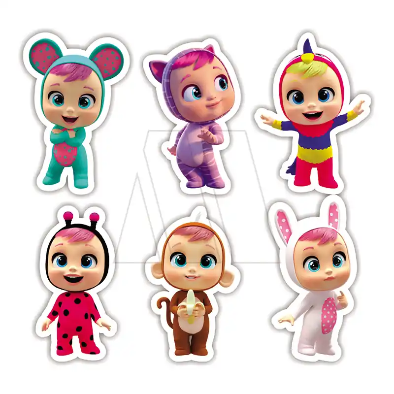 APLIQUE ESTAMPADO TERMOAD PERSONAJE BB LLORONES GRANDE X 6UN