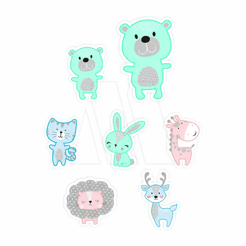 APLIQUE ESTAMPADO TERMOAD ANIMALITOS BEBES GRANDE X 6UN