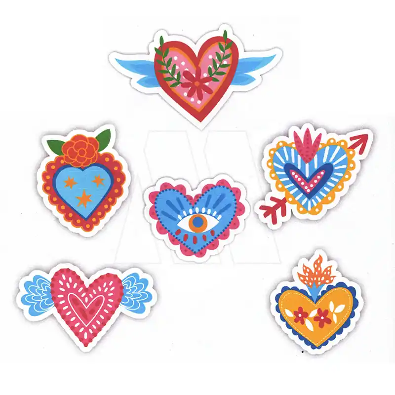 APLIQUE ESTAMPADO TERMOAD CORAZON ANIMADO X 6UN 1746