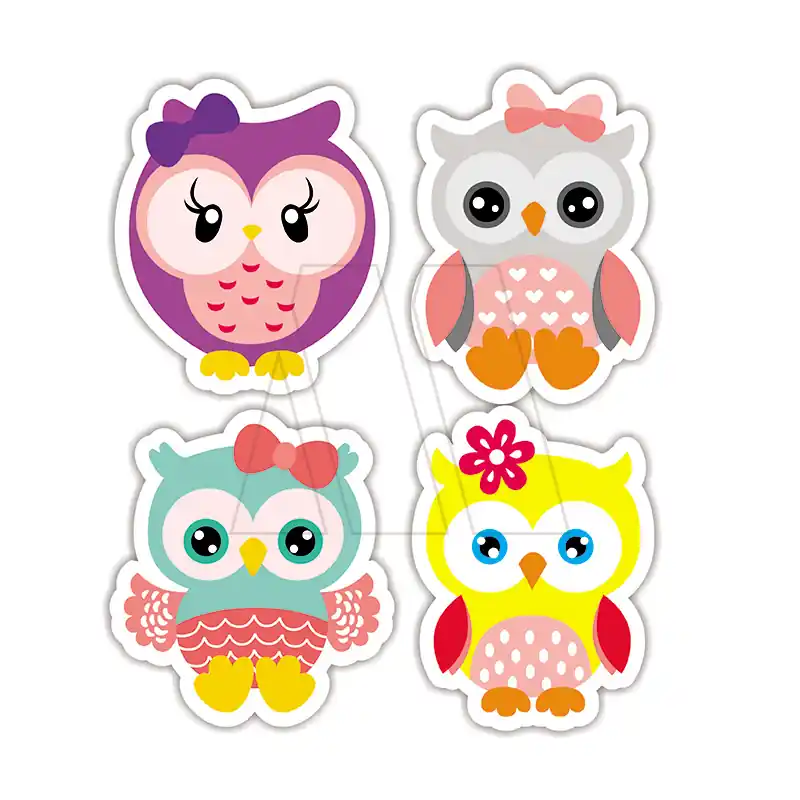 APLIQUE ESTAMPADO TERMOAD DISPLAY BUHO INFANTIL X 12UN 1751