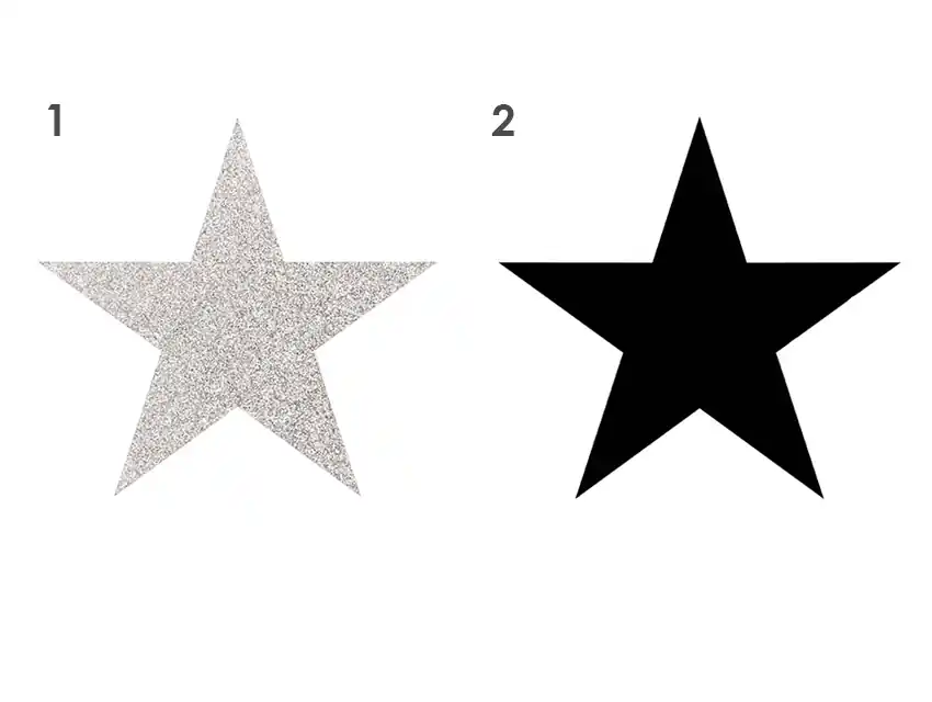 APLIQUE TERMOAD ESTRELLA PLATEADA - NEGRA GRANDE X 4UN