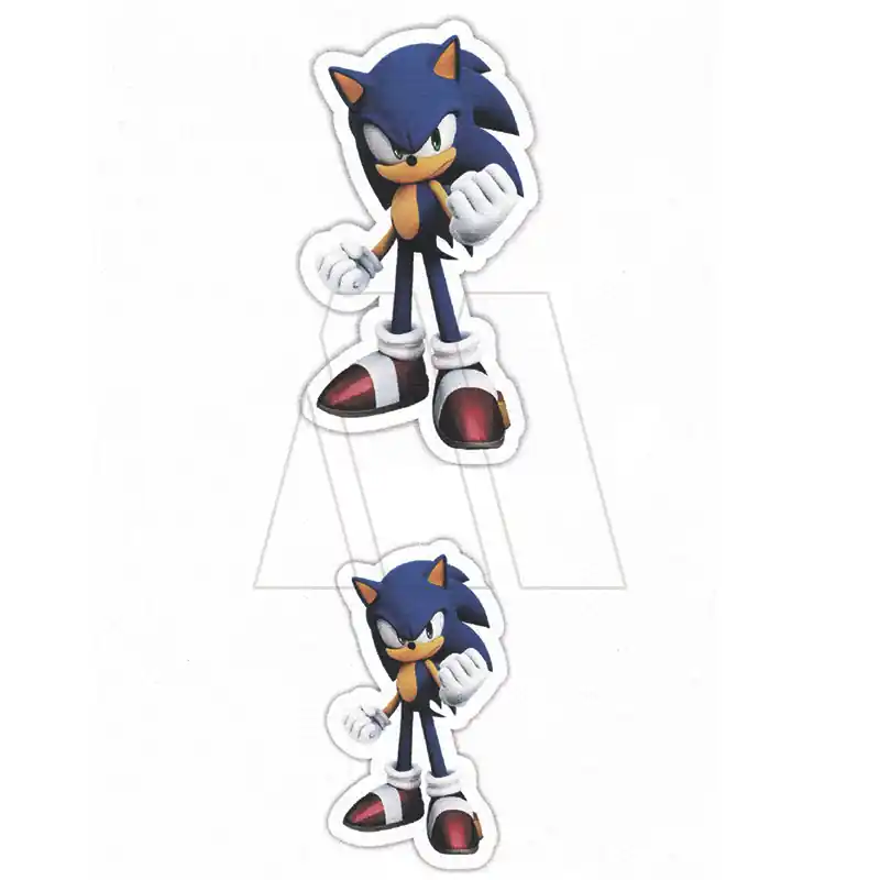 APLIQUE ESTAMPADO TERMOAD PERSONAJE SONIC ERIZO AZUL GRANDE X 6UN