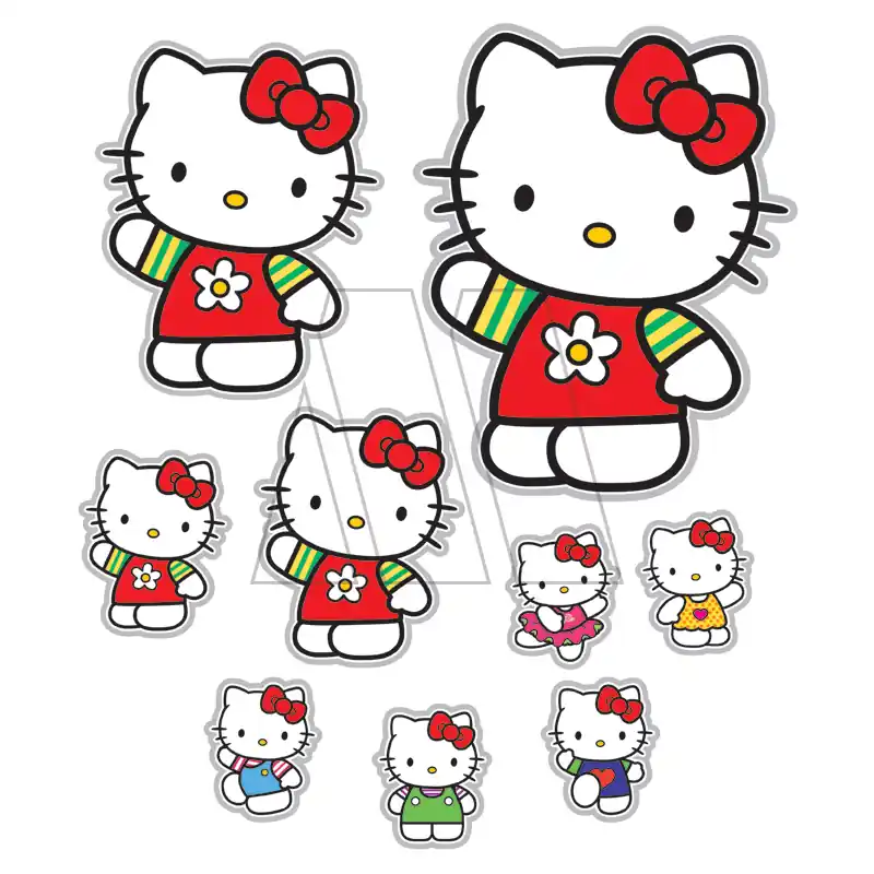 APLIQUE ESTAMPADO KITTY  X 6 UN 1794.1