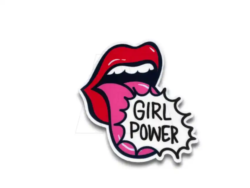  APLIQUE ESTAMPADO TERMOAD LENGUA GIRL POWER 13CM X 14CM X 3UN 