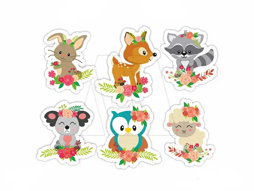 APLIQUE ESTAMPADO TERMOAD ANIMALES DE BOSQUE CHICO X 6UN