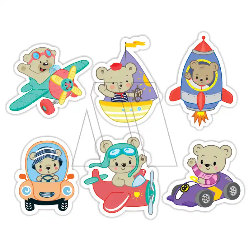 APLIQUE ESTAMPADO TERMOAD OSITOS X 6UN