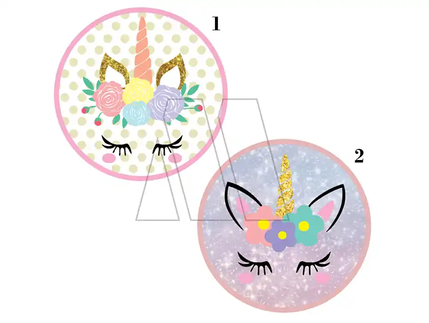 APLIQUE ESTAMPADO TERMOAD CIRCULO CARA UNICORNIO X   6 UN