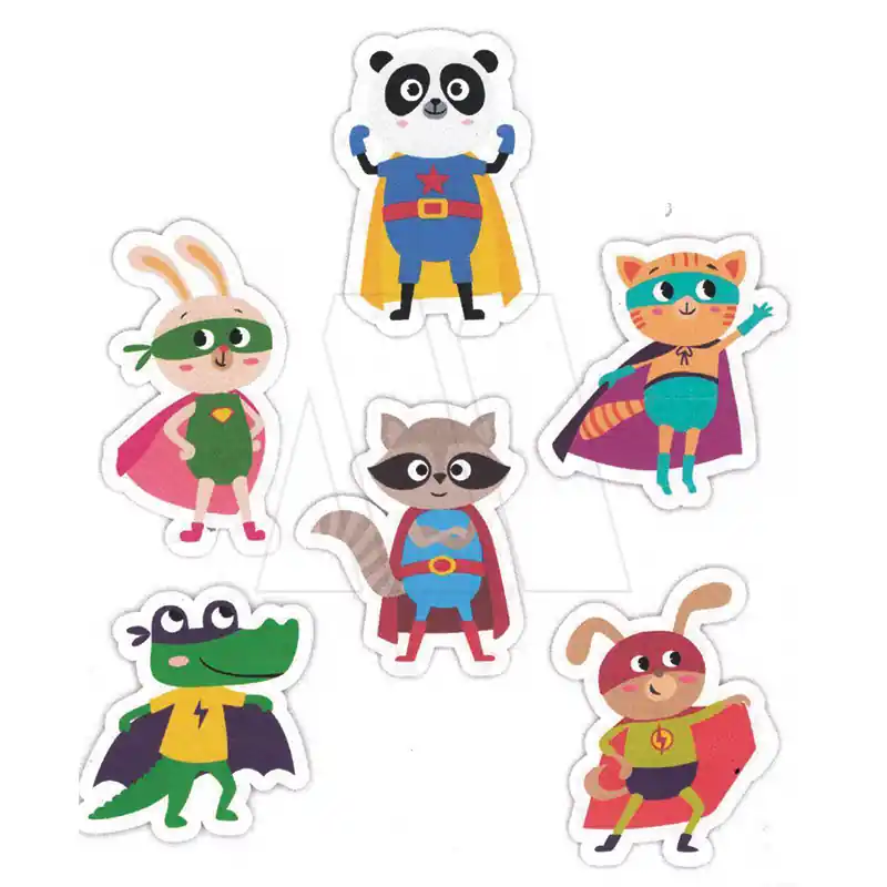 APLIQUE ESTAMPADO TERMOAD SUPER ANIMALES GRANDE X 6UN