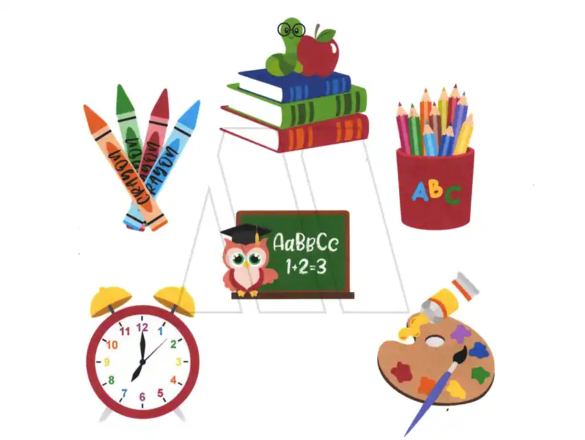 APLIQUE ESTAMPADO TERMOAD DISPLAY ELEMENTOS ESCOLARES X 12UN