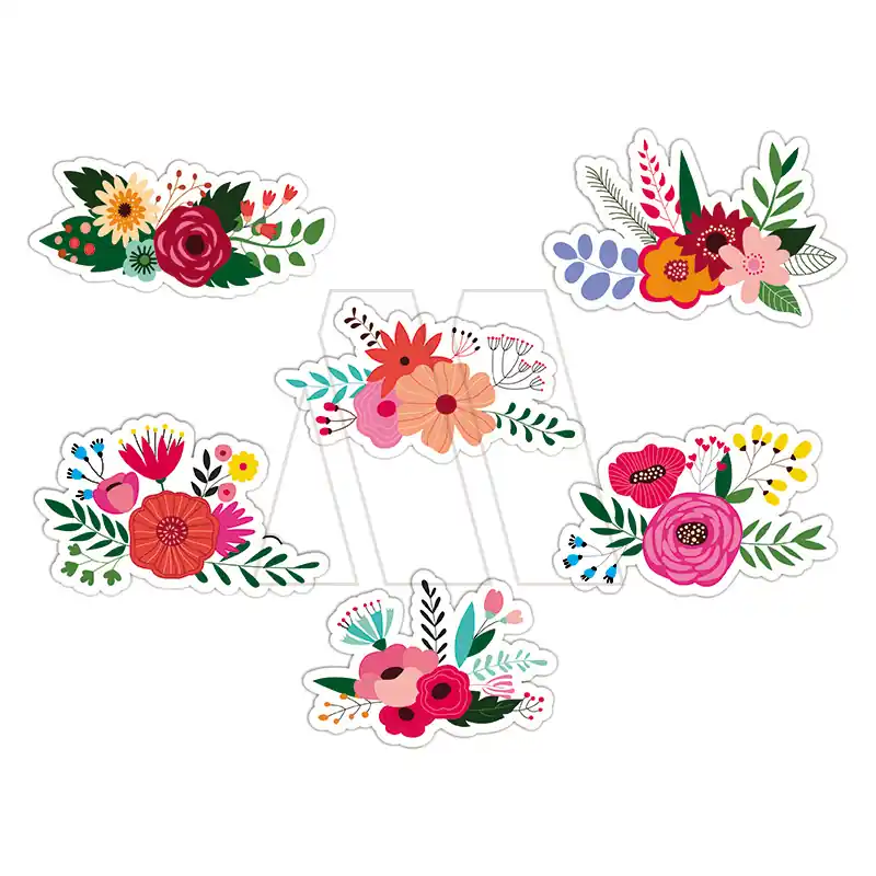 APLIQUE ESTAMPADO TERMOAD DISPLAY FLORES ACUARELA X 6UN