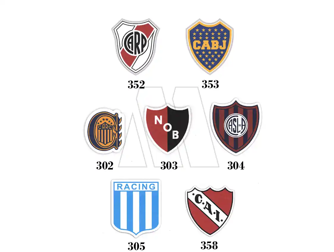 APLIQUE ESTAMPADO TERMOAD ESCUDOS DEPORTIVOS X 6UN