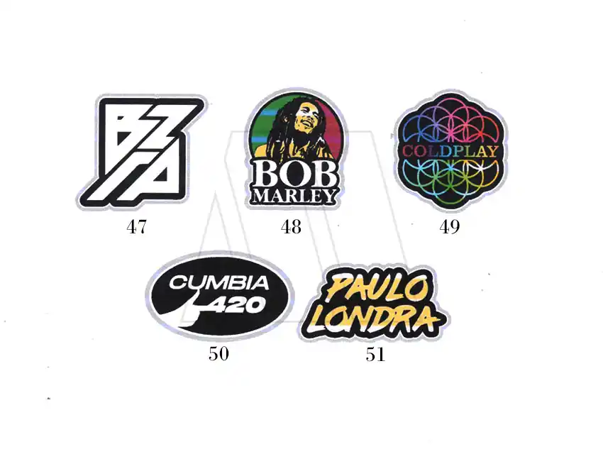 APLIQUE ESTAMPADO MUSICA MOTIVOS VARIOS X 6UN 2435