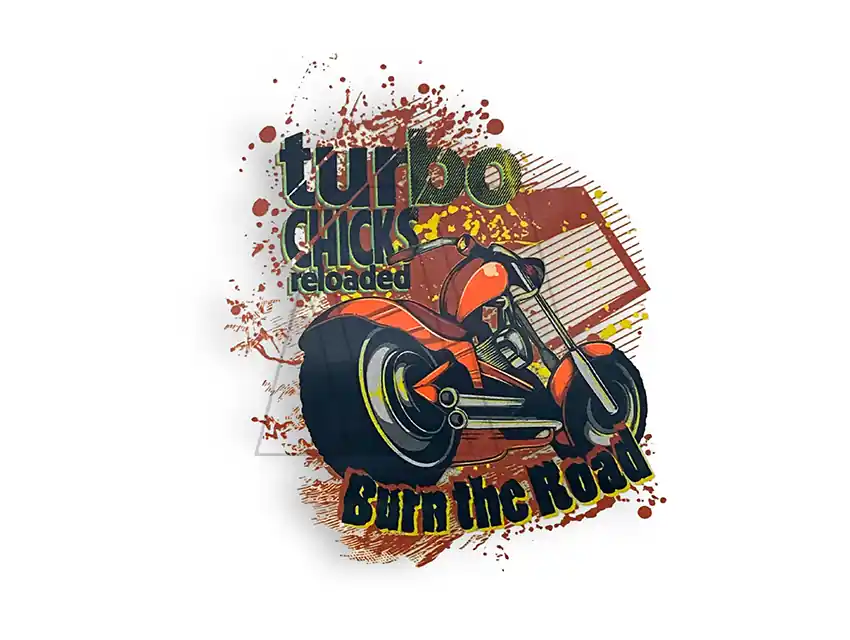 ESTAMPA DTF TERMOAD TURBO CHICKS 9,5CM X 10CM X 4UN 7200.11