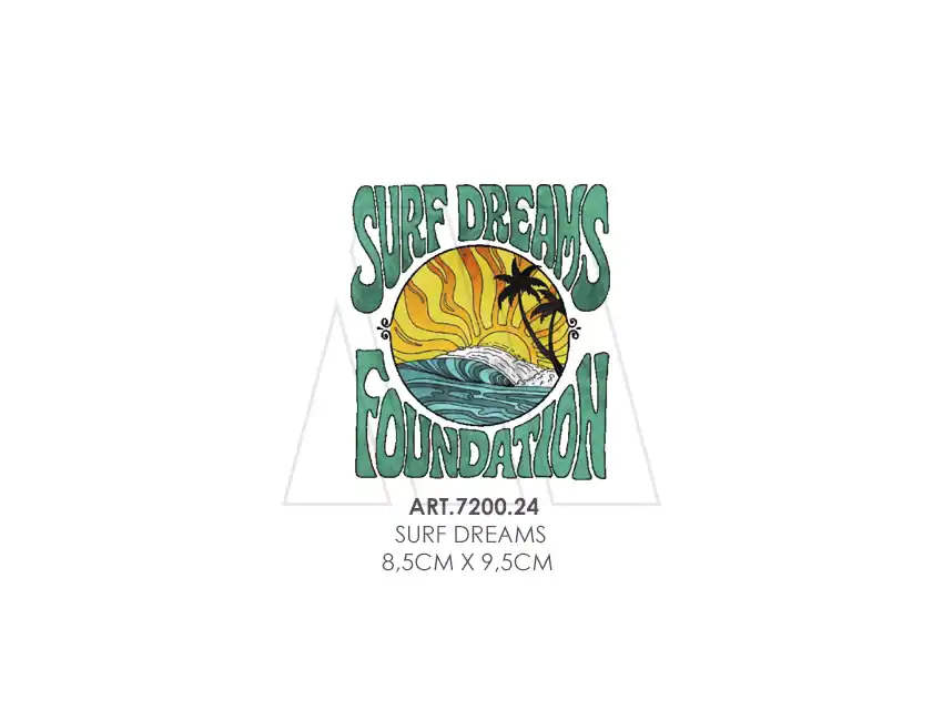 ESTAMPA DTF TERMOAD SURF DREAMS 8,5CM X 9,5CM X 4UN 7200.24