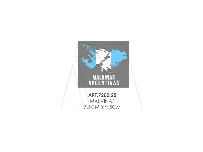 ESTAMPA DTF TERMOAD MALVINAS 7,5CM X 9,5CM X 4UN 7200.25