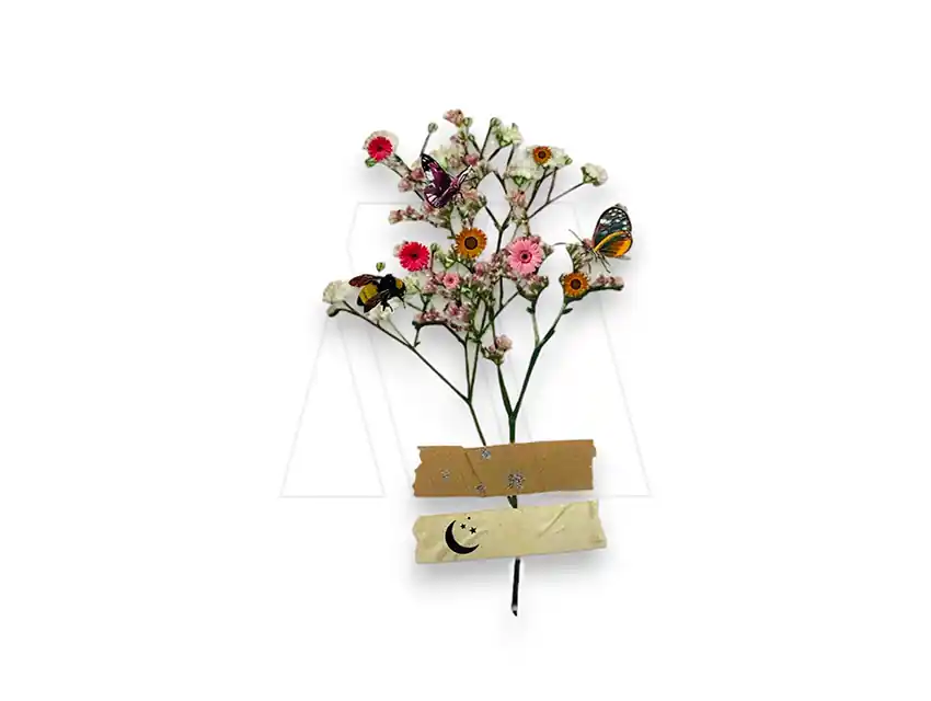 ESTAMPA DTF TERMOAD FLORES Y MARIPOSAS 6CM X 9,5CM X 4UN 7200.30