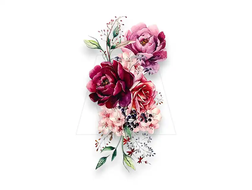 ESTAMPA DTF TERMOAD ROSAS 10,5CM X 19,5CM X 2UN 7200.31