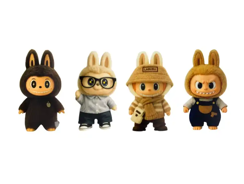 ESTAMPA DTF TERMOAD LABUBU PELUCHE 7CM X 4CM APROX X 4UN SURTIDAS