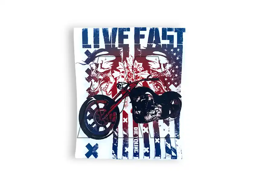 ESTAMPA DTF TERMOAD LIVE FAST 8CM X 9,5CM X 4UN 7200.7