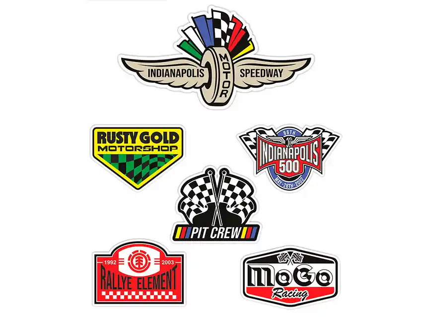 APLIQUE ESTAMPADO TERMOAD ETIQUETAS TOP RACING 6,5CM X 9,2CM APROX X 12UN 